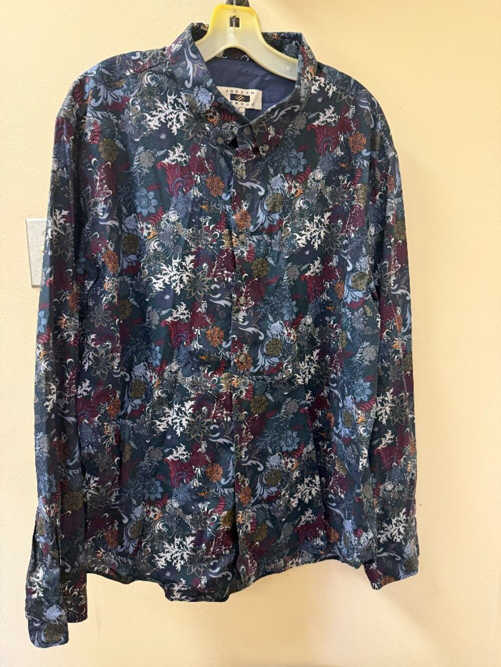 Joseph Abboud Men's XL Floral Button-Down Shirt | 100% Cotton